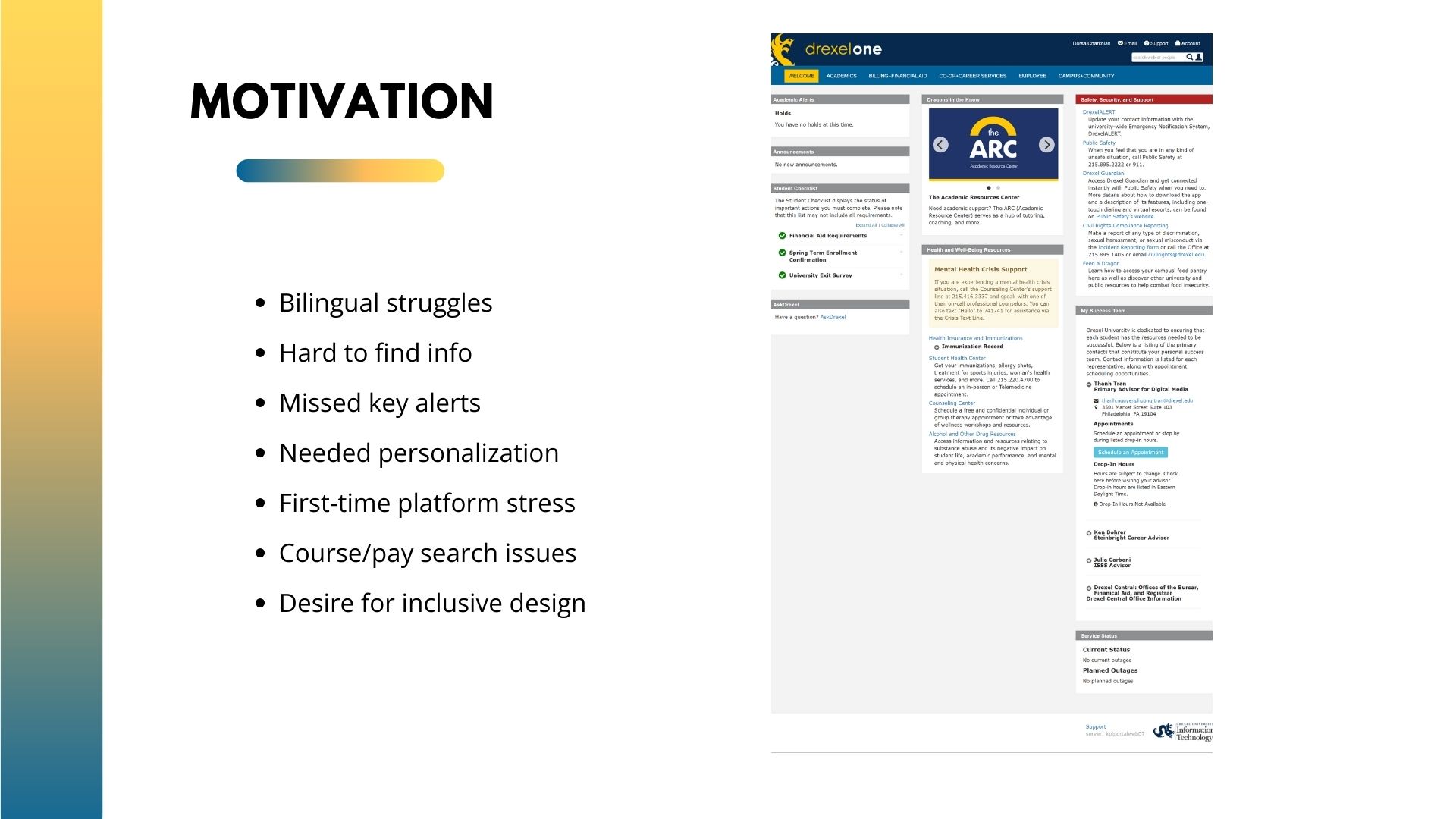 Early research on international student challenges