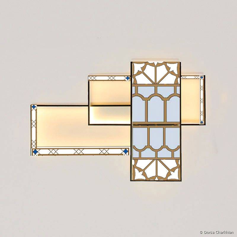 Concept rendering of the layered-frame light.