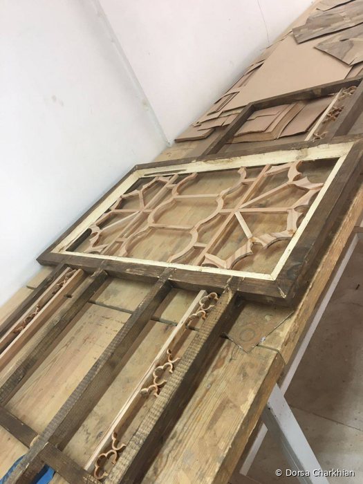 Side view of the layered frames.